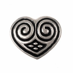 Heart shaped fitting - silver plated