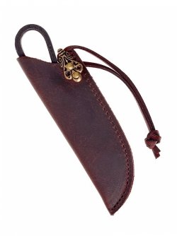 Leather case with scissors