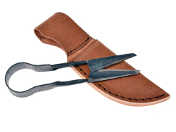 Scissors with leather sheath