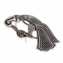 Vendel raven fitting - silver plated