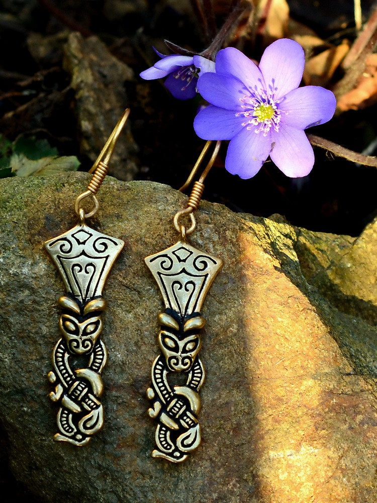 Viking earrings in nature