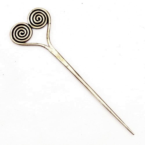 Celtic spiral dress pin - silver