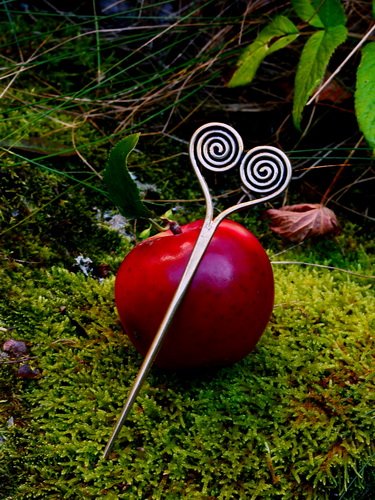 Celtic spiral hair or dress pin