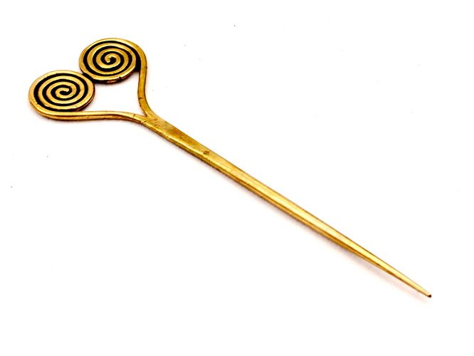 Keltische Nadel mit Spiralen - Bronze