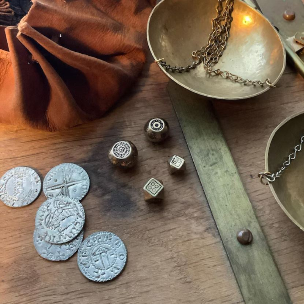 Wikinger-Waage mit Gewichten