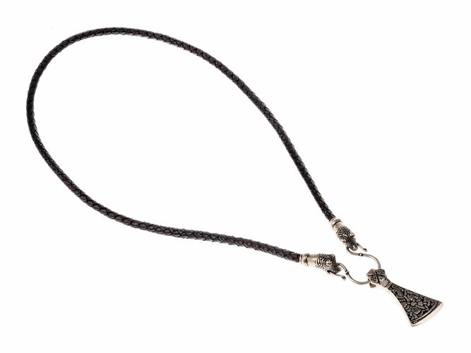 Wikinger-Lederkette - schwarz