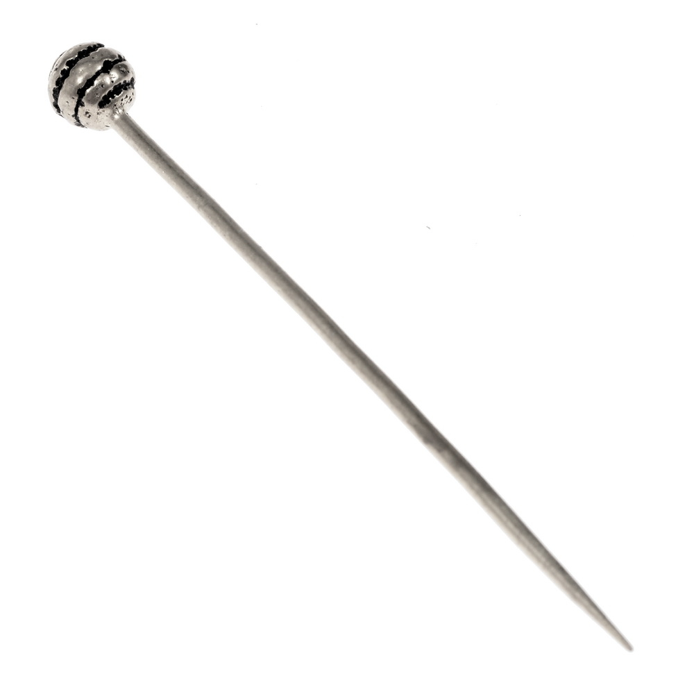 Medieval ball-headed veil pin - silver