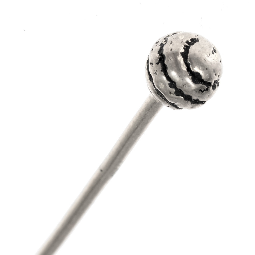 Medieval ball-headed veil pin - detail