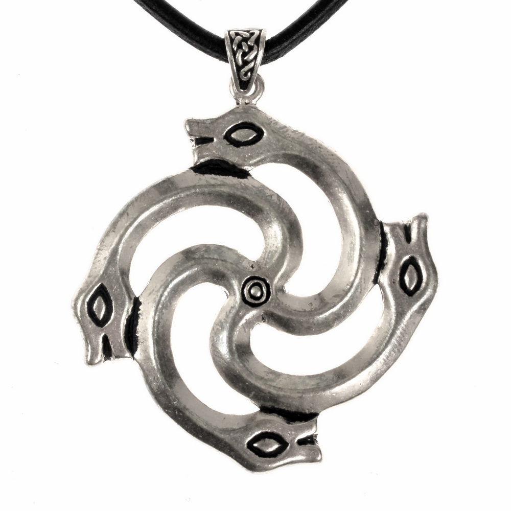 Viking Age serpent pendant - silver