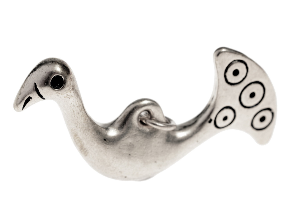 Livonian bird pendant - silver