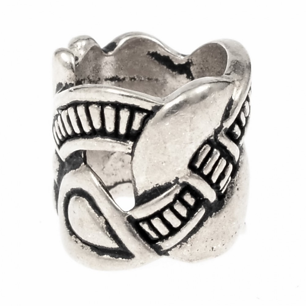Viking beard bead - silver plated 