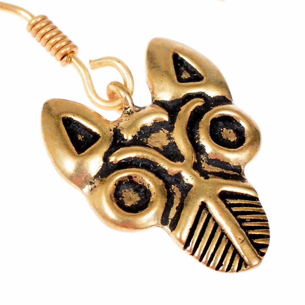 Earrings with Birka Wolf - bronze