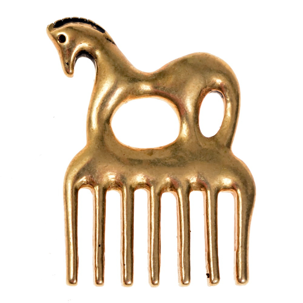Keltischer Pferdchen-Kamm - Bronze