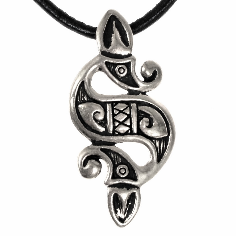 Celtic seahorse amulet - silver