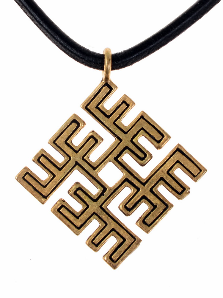 Baltic fire cross pendant - bronze