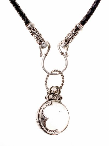 Necklace with silver plated sphere