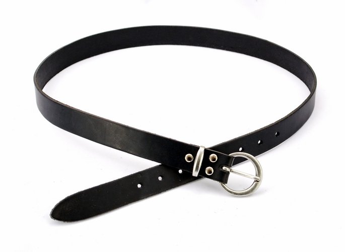 Cowhide leather belt - black