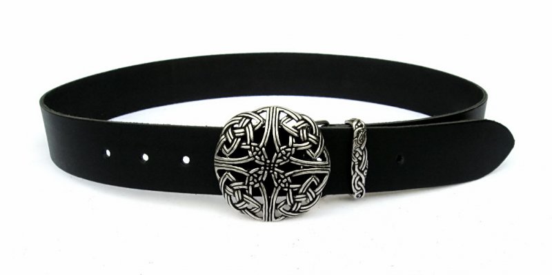 Celtic knot buckle belt - brown