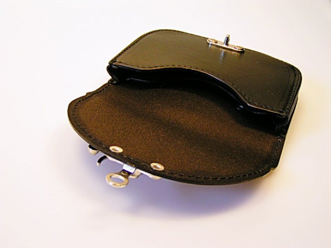 Leather belt bag - open