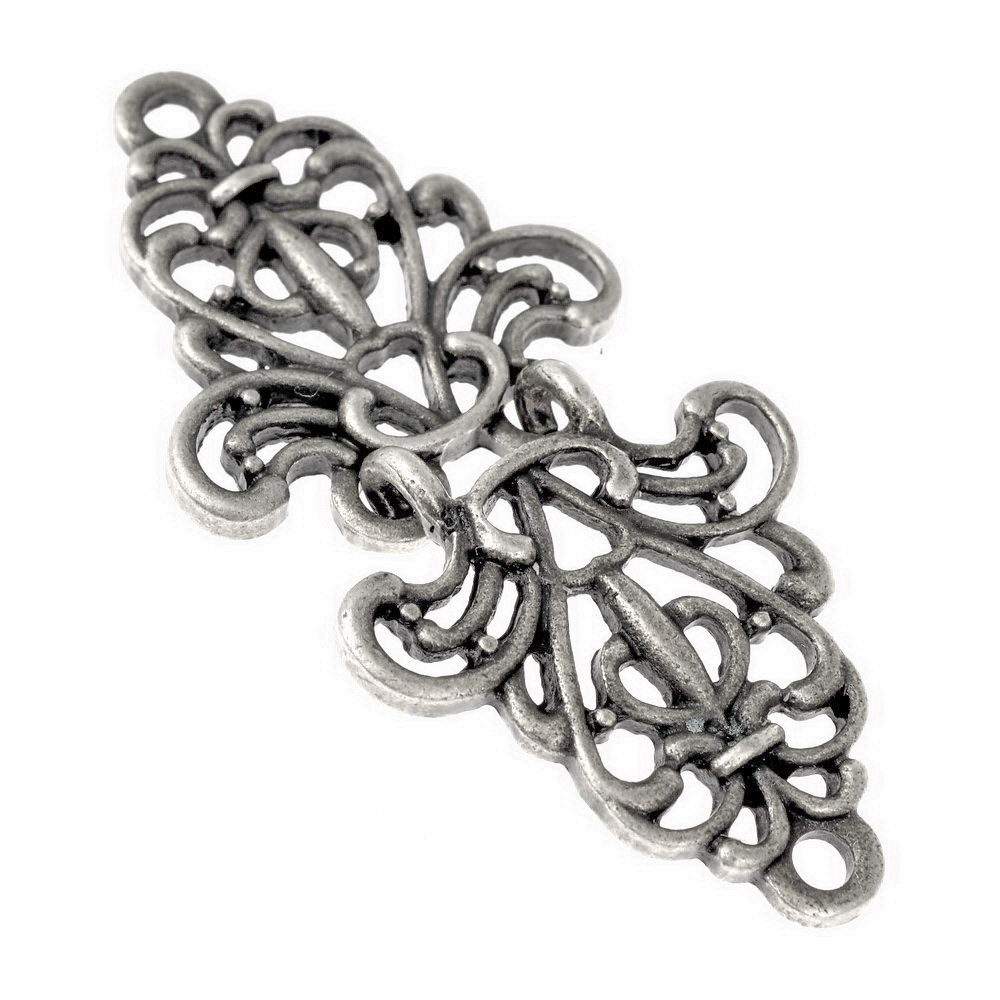 Fastening hook - silver coloured