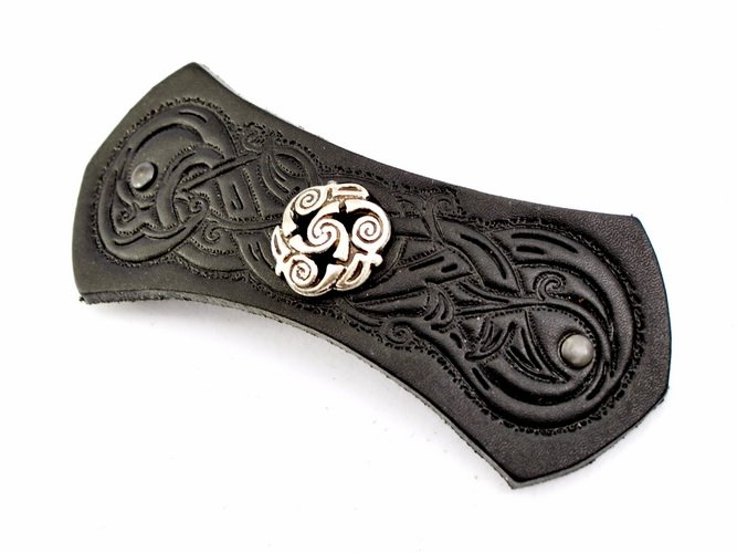 Leather hair barrette motiv 3: Arabesque