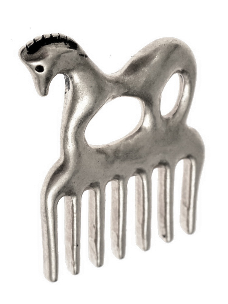 Keltischer Pferdchen-Kamm - Silber
