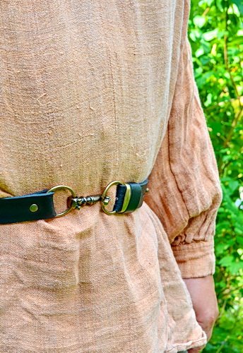 Celtic belt hook in use on a belt