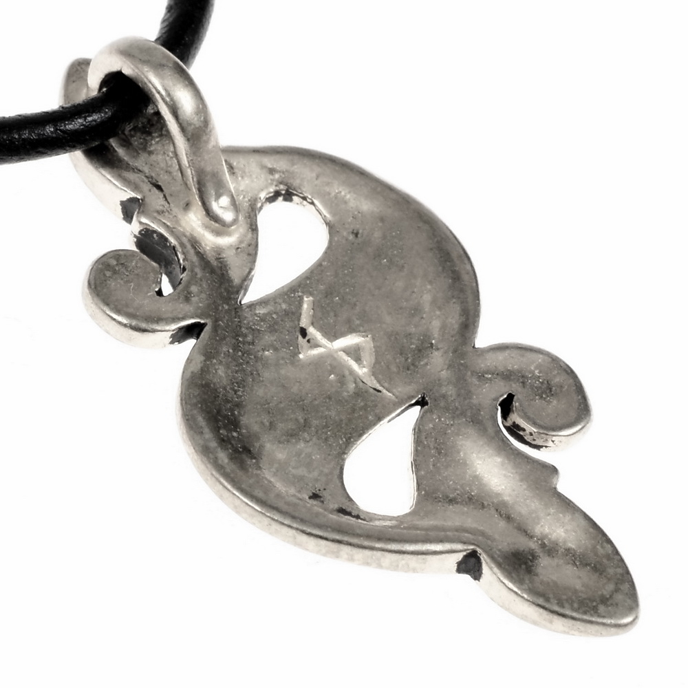 Celtic seahorse amulet - backside