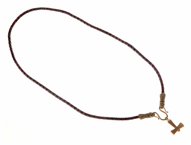 Viking leather necklace - brown