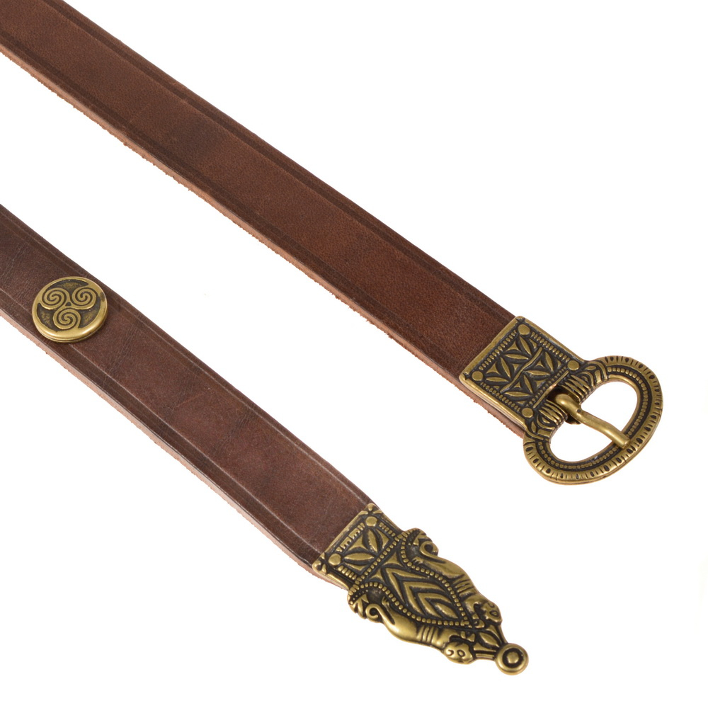 Late Roman leather belt - brown / brass