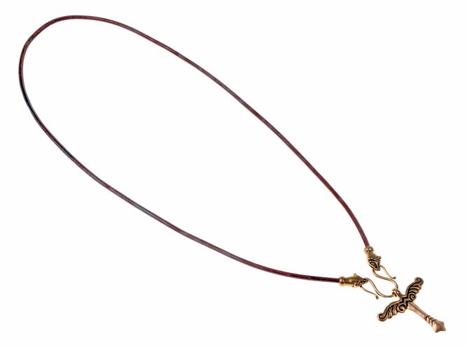 Medieval leather necklace - brown