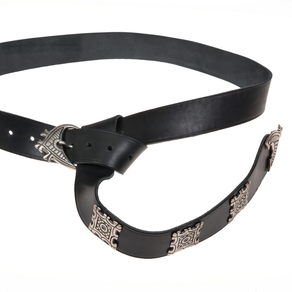 Medieval belt - black / silver