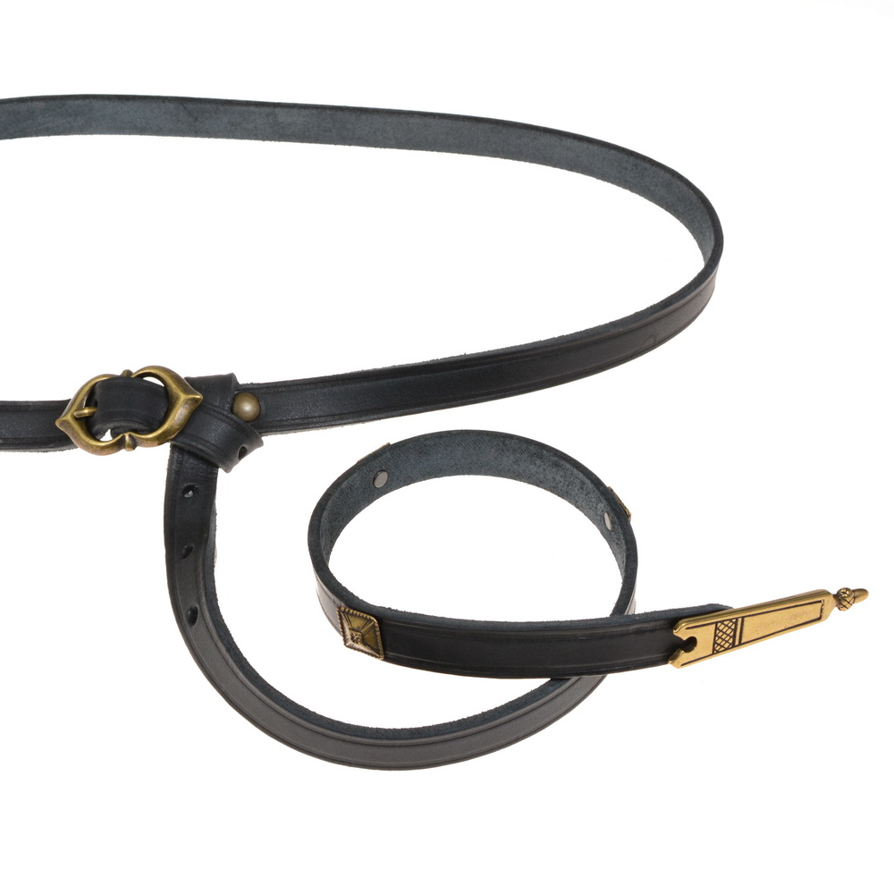Medieval belt - black / brass