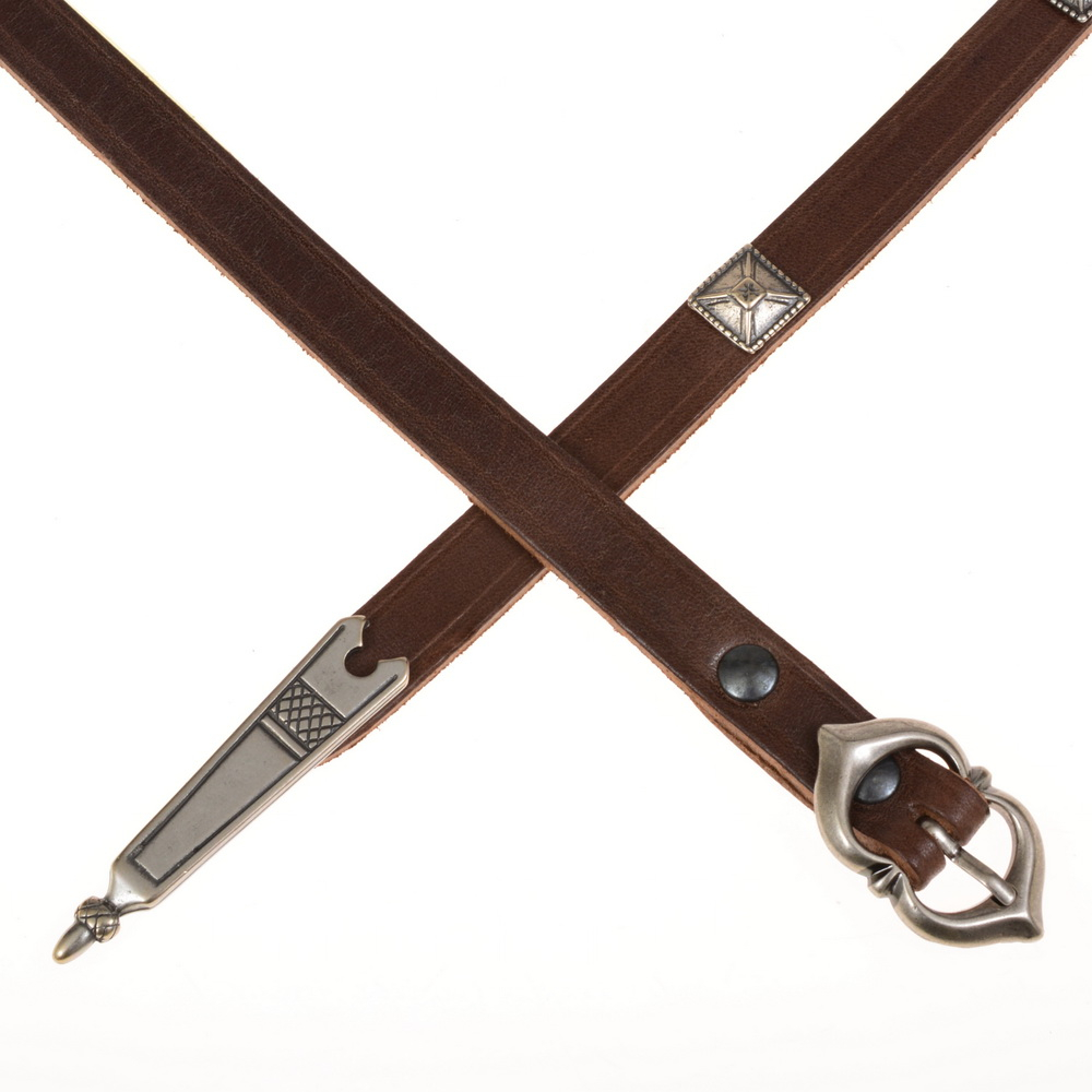 Medieval belt - brown / silver
