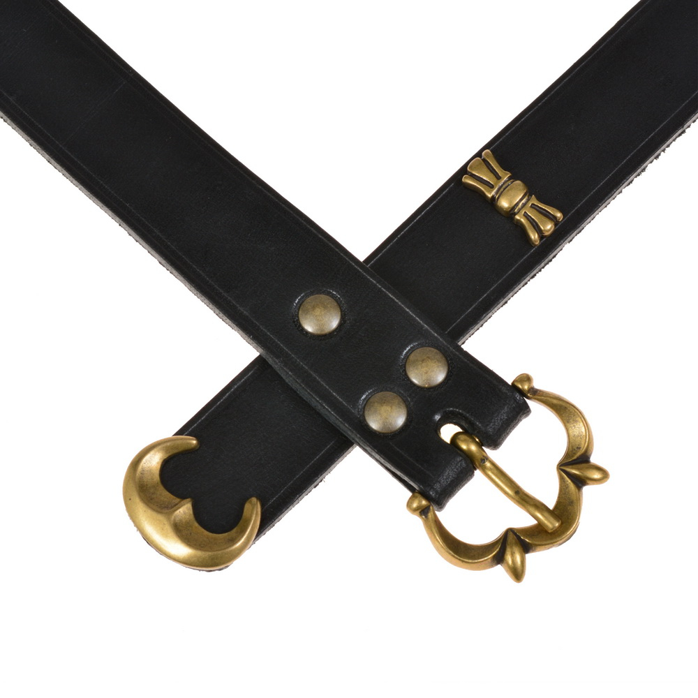 Medieval belt - black / brass