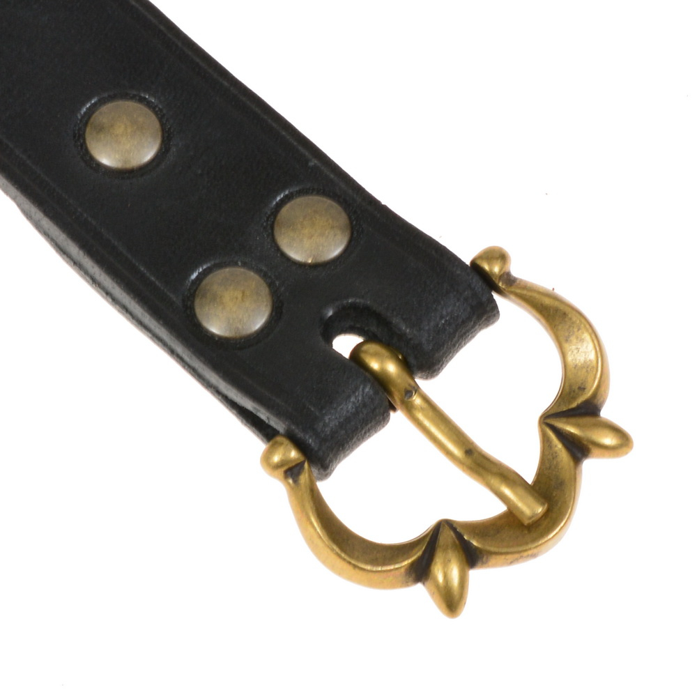 Medieval belt - black / brass