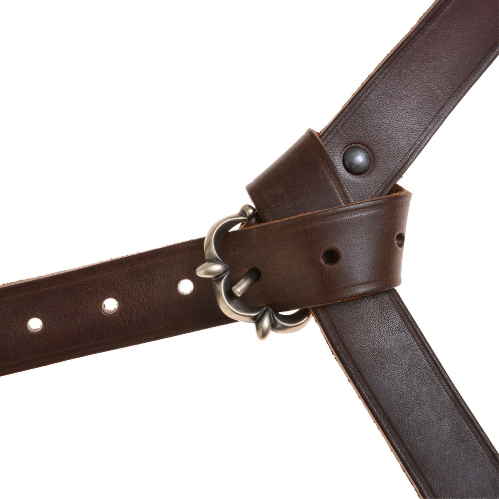 Medieval belt - brown / silver