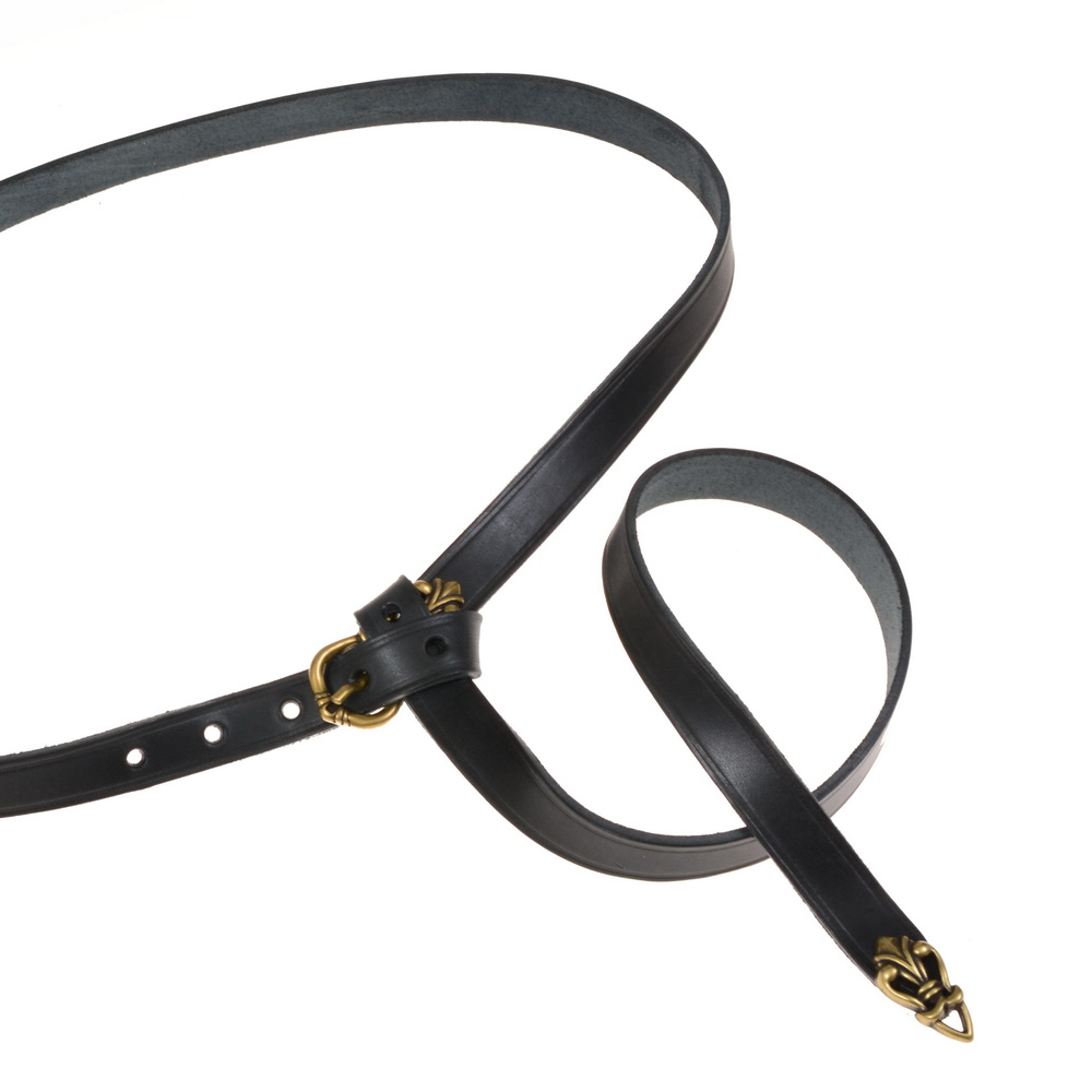 Medieval belt - black / brass