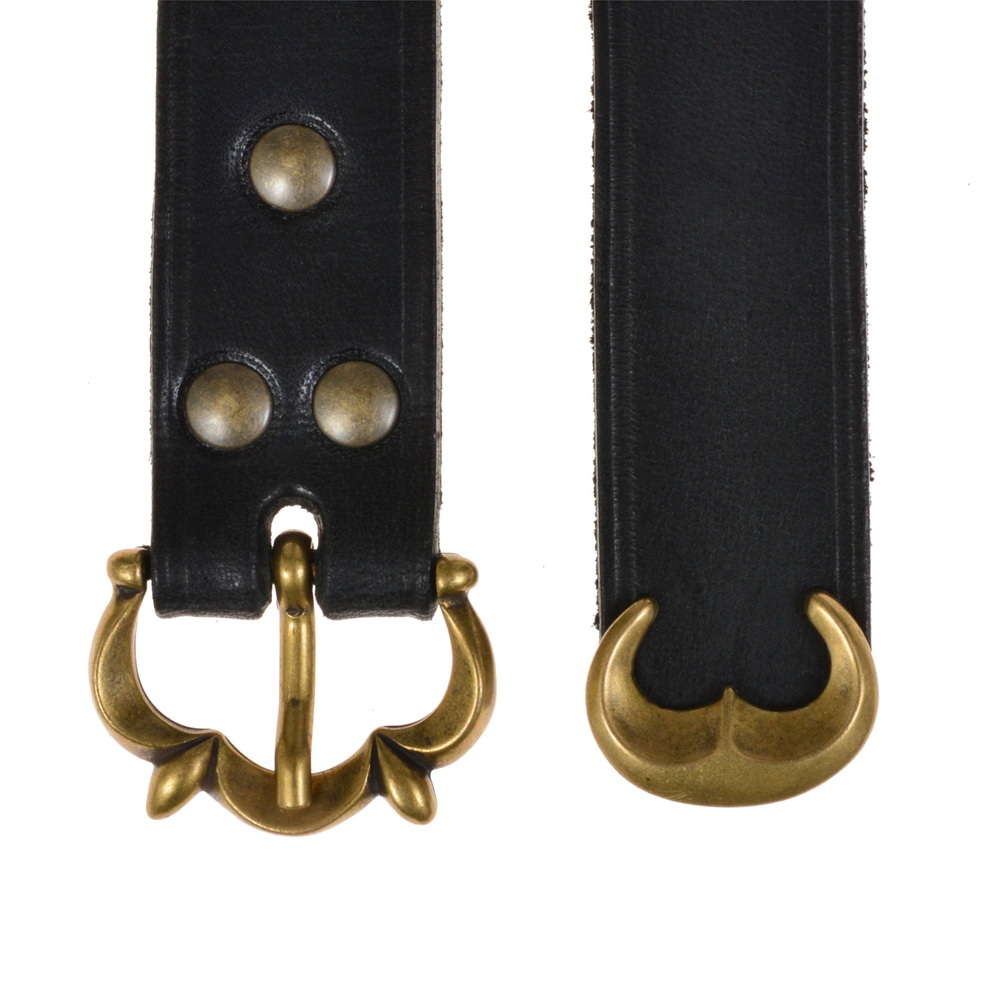 Medieval belt - black / brass