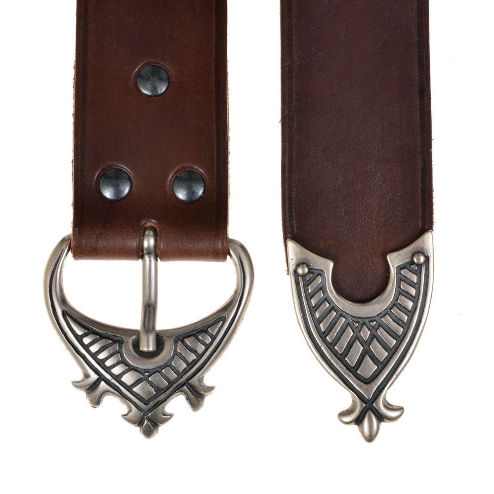 High medieval belt - brown / silver