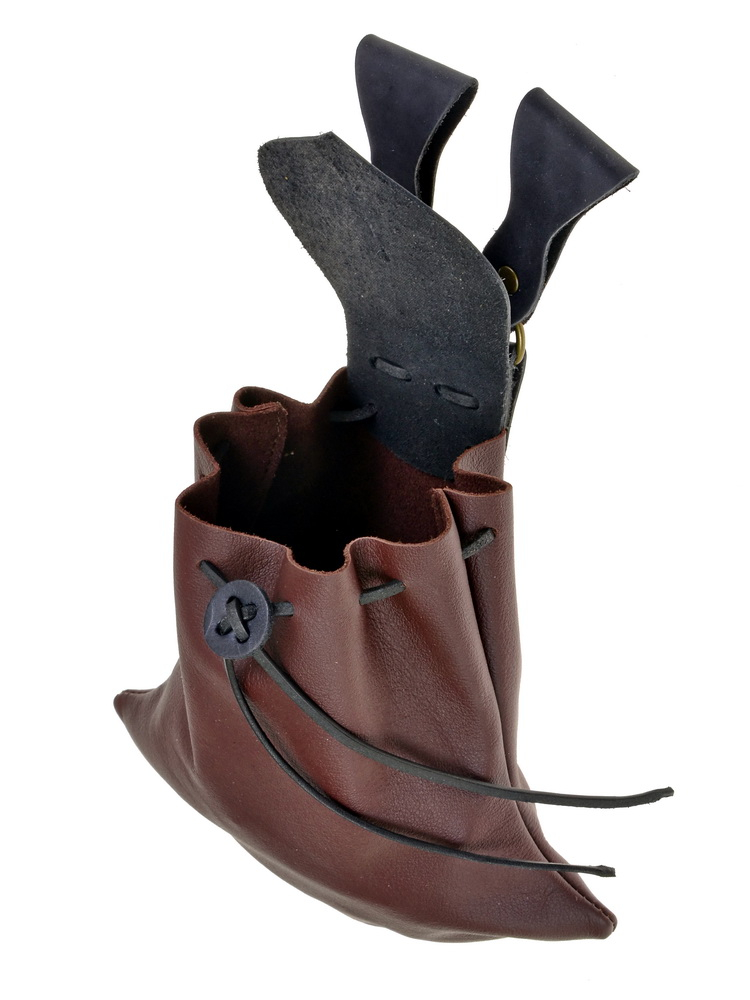 Medieval alms pouch - opened