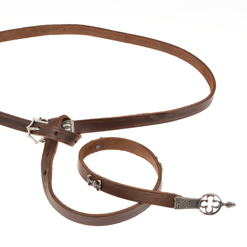 Medieval belt - brown / silver