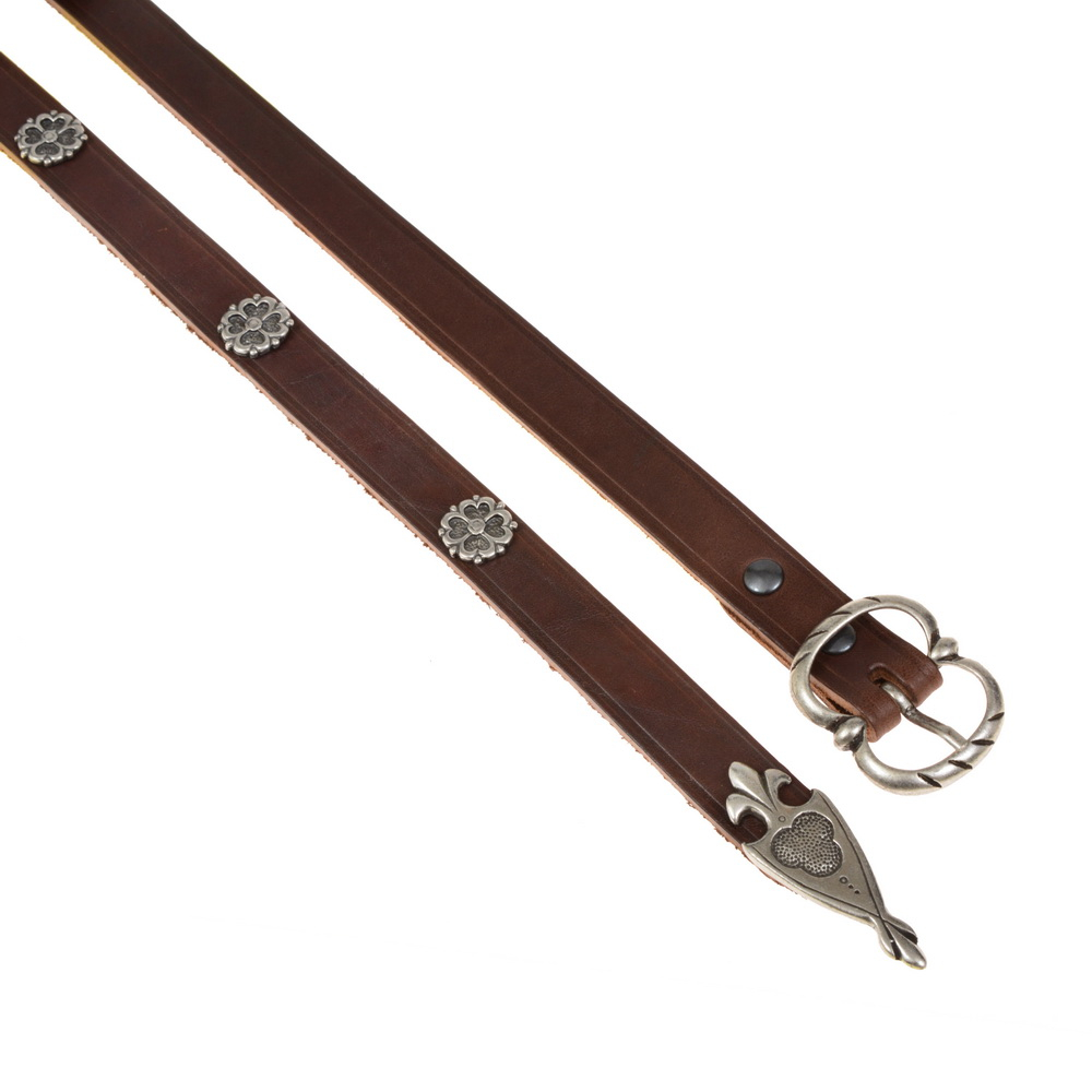 Medieval belt - brown / silver