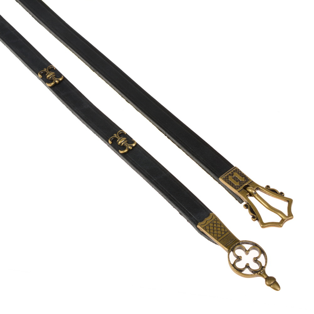 Medieval belt - black / brass