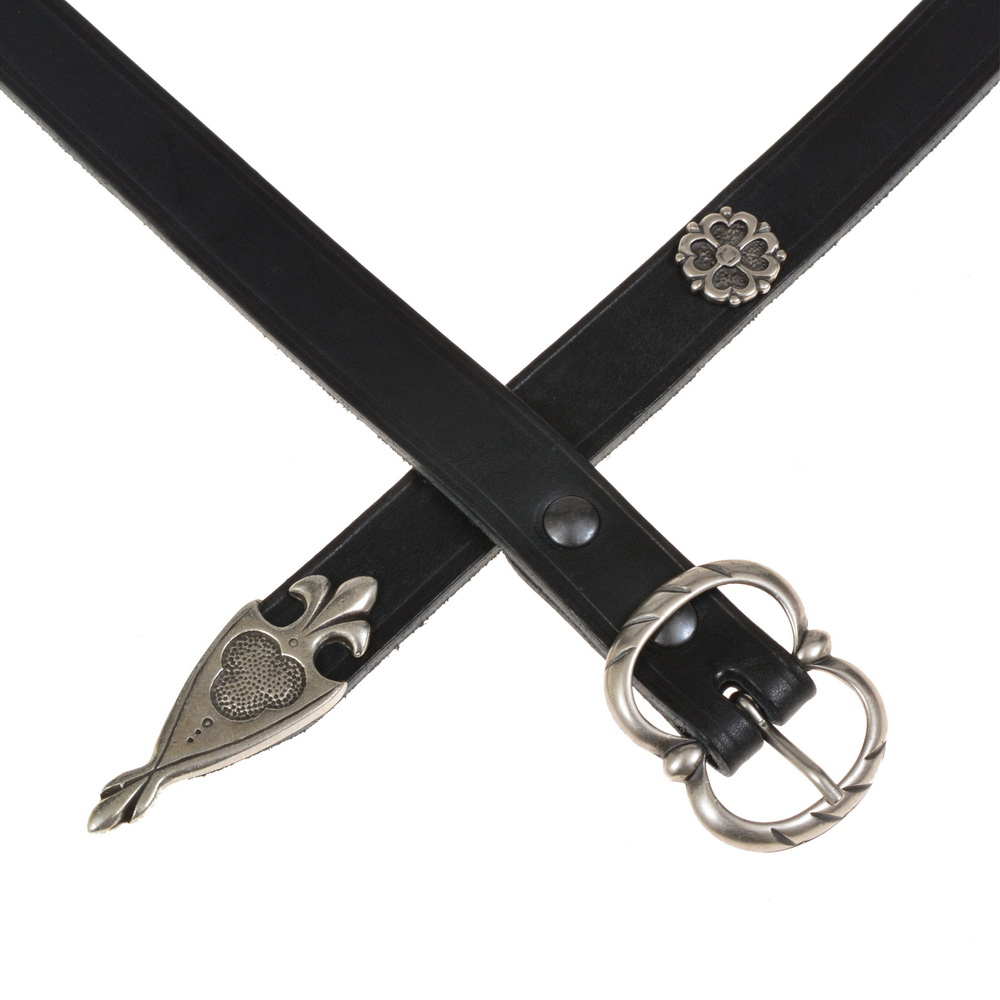 Late medieval belt - black / silver