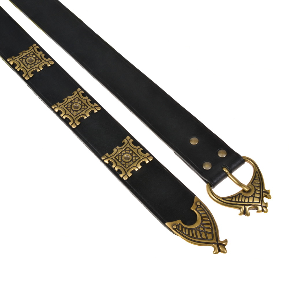 Medieval belt - black / brass
