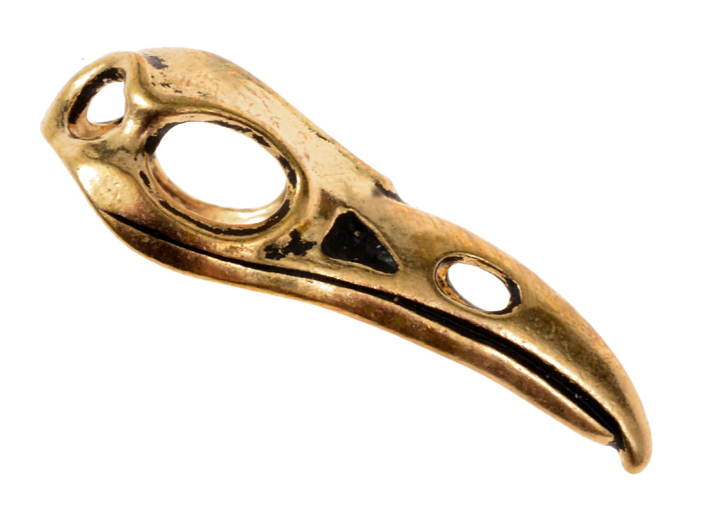 Raven skull pendant - detail