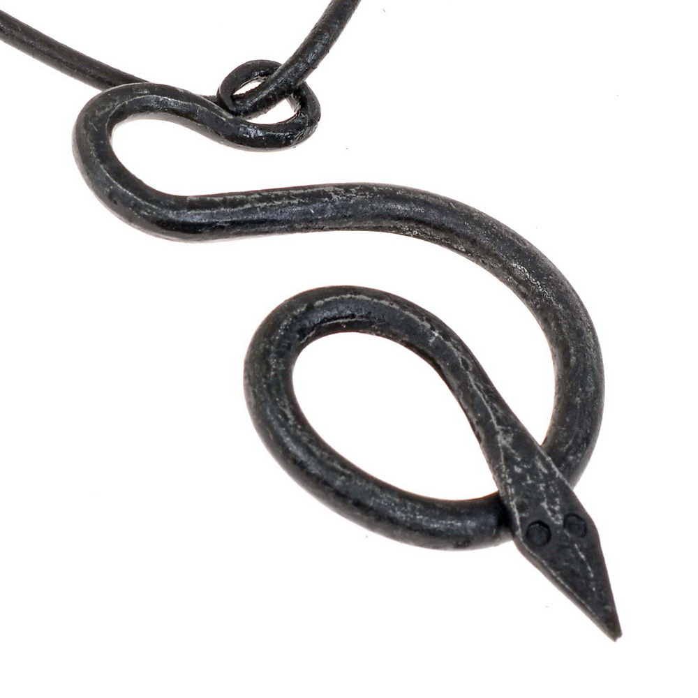 Hand forged serpent pendant