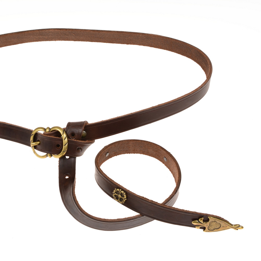 Medieval belt - brown / brass