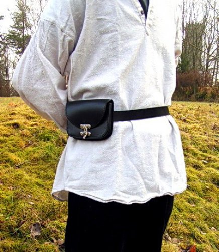 Leather belt bag on model